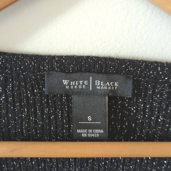 Black with silver thread knit long sleeve party dress! - Picture 2 of 10